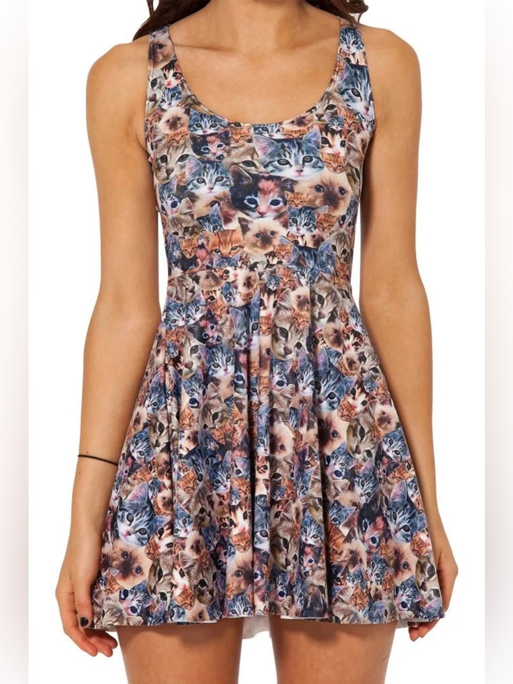BlackMilk Cat Face Dress XL Long Torso
